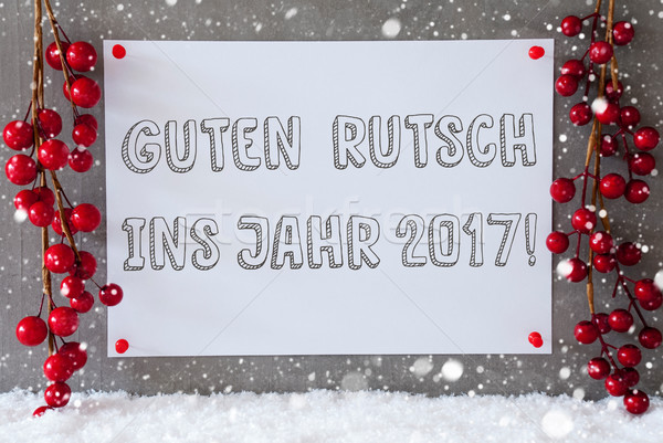 Label, Snowflakes, Christmas Decoration, Guten Rutsch 2017 Means New Year Stock photo © Nelosa