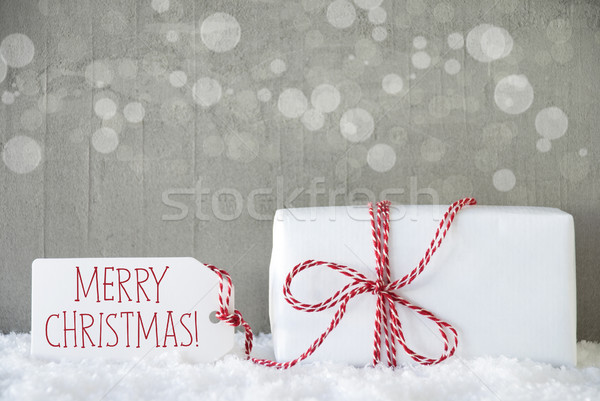 Cadou ciment bokeh text vesel Crăciun Imagine de stoc © Nelosa