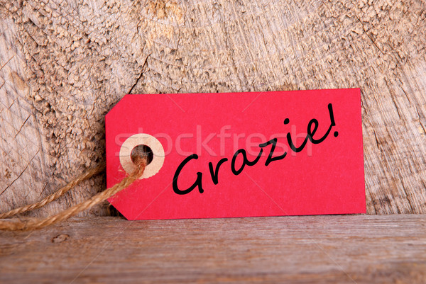 Red Tag with Grazie Stock photo © Nelosa