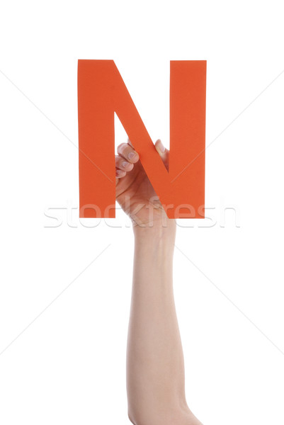 Hand Holding a N Stock photo © Nelosa