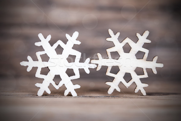 Two Snowflakes on Wood III Stock photo © Nelosa