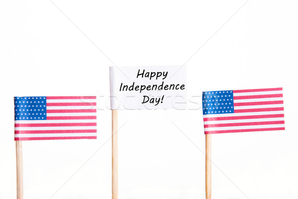 White Banner with Happy Independence Day Stock photo © Nelosa