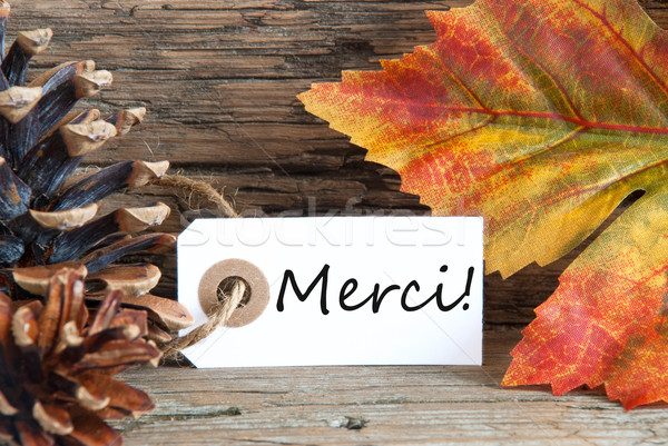 Fall Background with Merci Label Stock photo © Nelosa