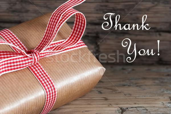 Rustique cadeau merci rouge blanche ruban [[stock_photo]] © Nelosa