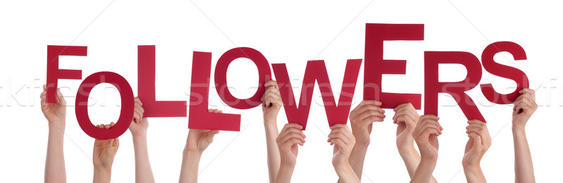 Many People Hands Holding Red Word Followers Stock photo © Nelosa