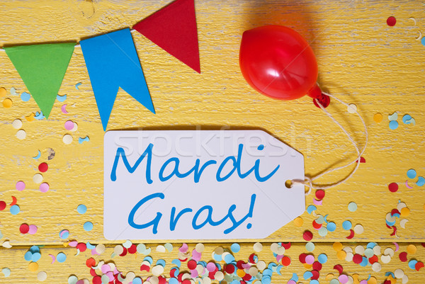 Party Label, Confetti, Balloon, Text Mardi Gras Stock photo © Nelosa