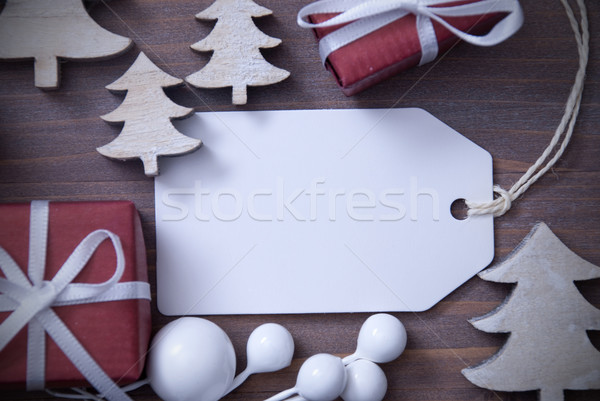 Christmas Label Copy Space Gift And Tree Stock photo © Nelosa