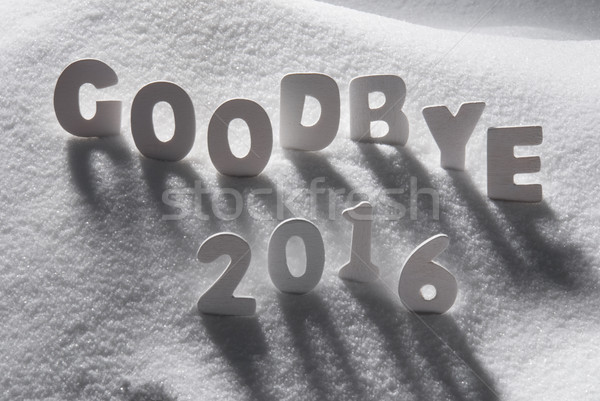 Tekst vaarwel 2016 witte brieven sneeuw Stockfoto © Nelosa