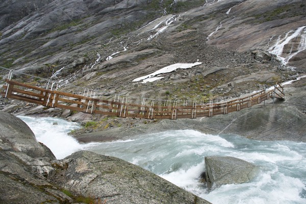 Wenig Brücke Fluss Planke Wasser Natur Stock foto © Nelosa