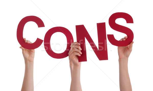 Many People Hands Holding Red Word Cons  Stock photo © Nelosa