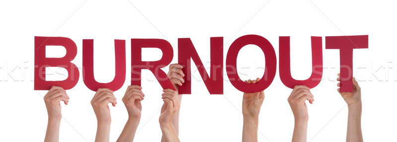 Many People Hands Hold Red Straight Word Burnout Stock photo © Nelosa