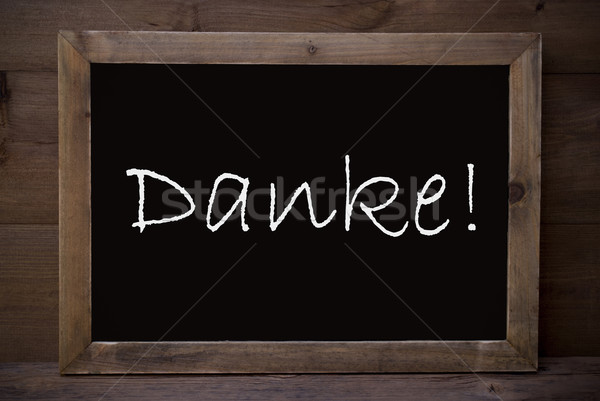 Chalkboard With Danke Means Thank You Stock photo © Nelosa
