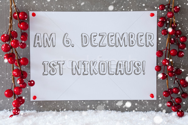 Label, Snowflakes, Christmas Decoration, Nikolaus Means Nicholas Day Stock photo © Nelosa