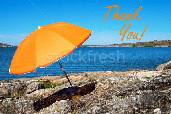 Swedish Coast With Thank You Stock photo © Nelosa