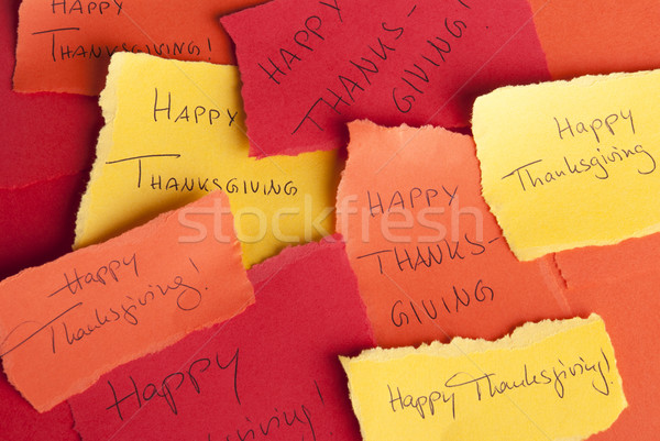 Memos with Happy Thanksgiving Stock photo © Nelosa