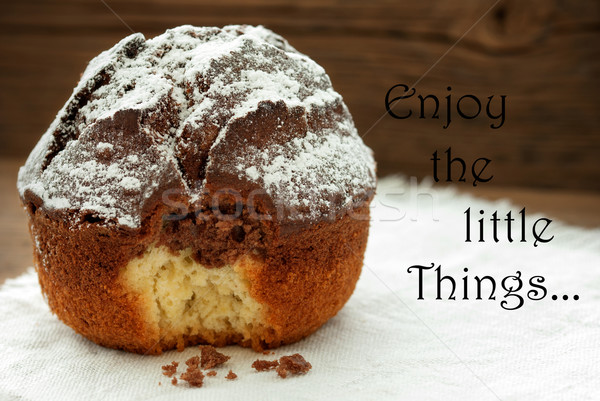 Homemade Cake With Life Quote Enjoy The Little Things Stock photo © Nelosa