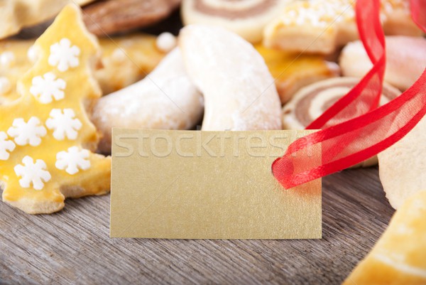 christmas cookies with label Stock photo © Nelosa