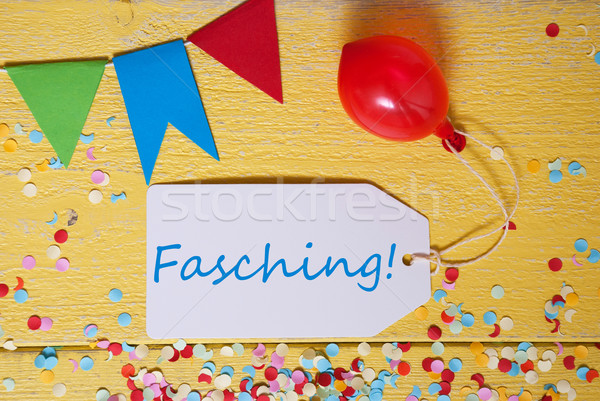 Party Label With Balloon, Text Fasching Means Carnival Stock photo © Nelosa