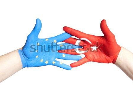 Avrupa Türkiye eller iki bir boyalı Stok fotoğraf © Nelosa