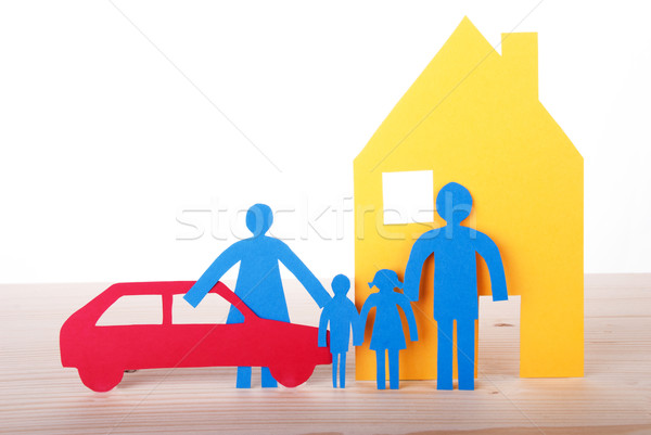 Paper Family with Car and House Stock photo © Nelosa