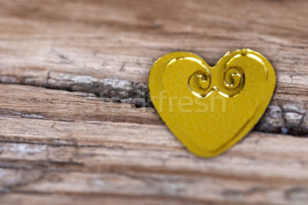 Heart on cracked Wood Stock photo © Nelosa