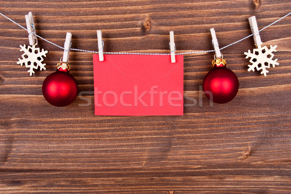 Christmas Decoration on a Line with Empty Label Stock photo © Nelosa