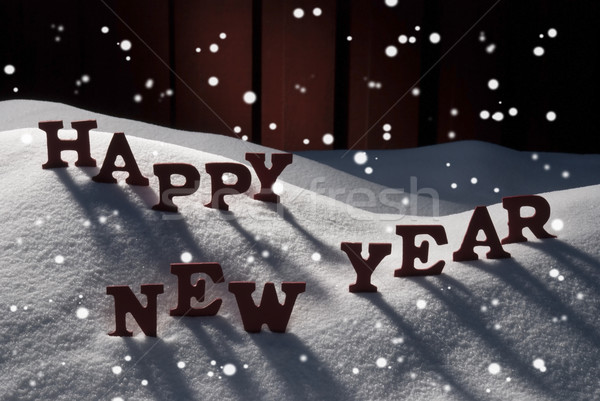 Christmas Card With Snow, Happy New Year, Snowflakes Stock photo © Nelosa