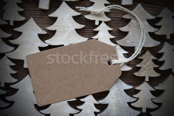 Brown Christmas Label With Copy Space And Frame Stock photo © Nelosa