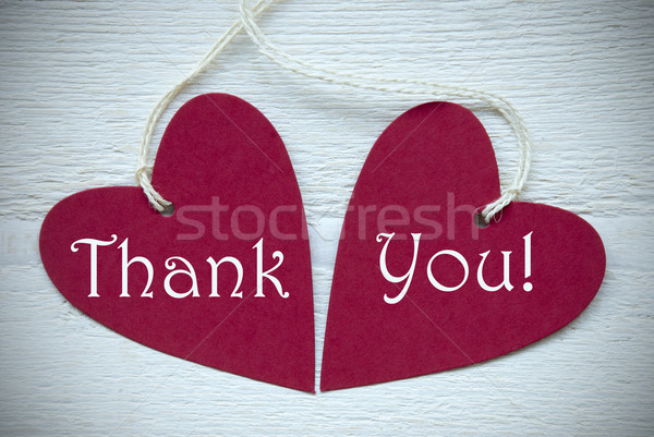 Two Red Hearts With Thank You Stock photo © Nelosa