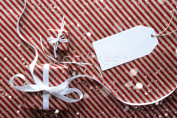 Gifts With Label, Snowflakes, Copy Space Stock photo © Nelosa