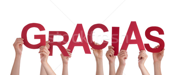 Stock photo: Hands Holding red Gracias