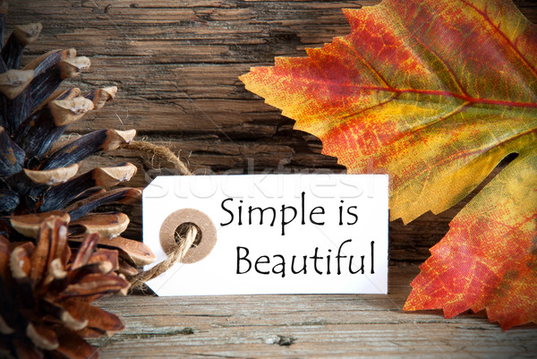 Autumn Label with Simple is Beautiful Stock photo © Nelosa