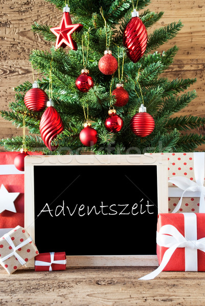 Colorful Christmas Tree With Text Adventszeit Means Advent Seaso Stock photo © Nelosa