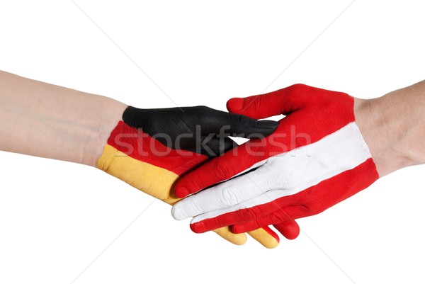 Austria Niemcy drżenie rąk odizolowany ręce podróży Zdjęcia stock © Nelosa