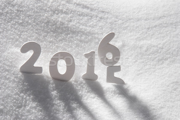 White Christmas Word 2015 2016 On Snow Stock photo © Nelosa