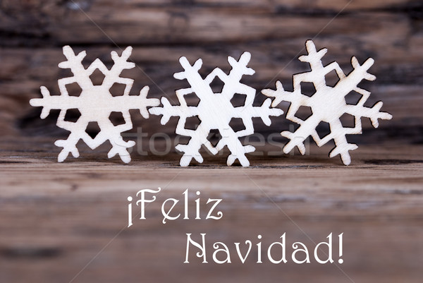 Three Snowflakes with Feliz Navidad Stock photo © Nelosa