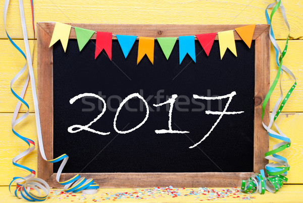 Chalkboard With Streamer, Text 2017 Stock photo © Nelosa