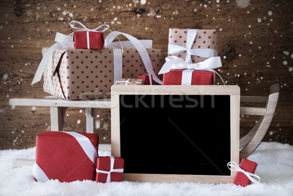Sleigh With Gifts, Snow, Snowflakes, Copy Space Stock photo © Nelosa