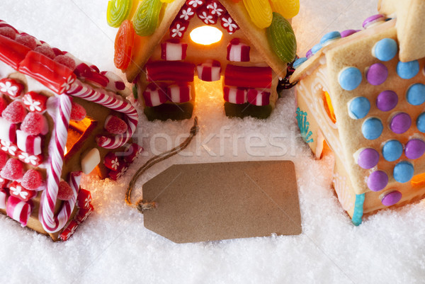 Colorful Gingerbread House, Snow, Copy Space Stock photo © Nelosa