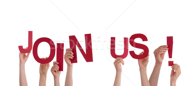 Hands Holding Join Us Stock photo © Nelosa