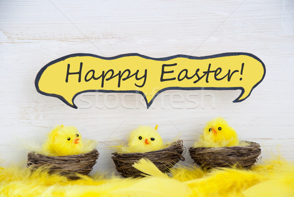 Három képregény szöveglufi kellemes húsvétot tollak Stock fotó © Nelosa