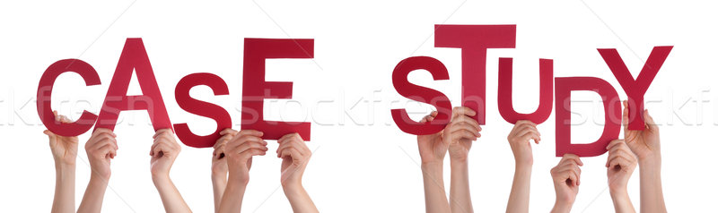 Stock photo: People Hands Holding Red Word Case Study 
