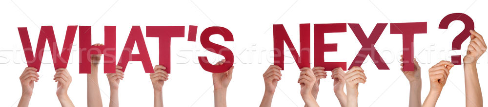 People Hands Holding Red Straight Word Whats Next Stock photo © Nelosa
