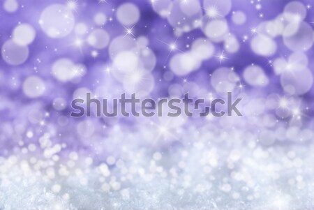 Purple Christmas Background With Snow, Stars And Bokeh Stock photo © Nelosa