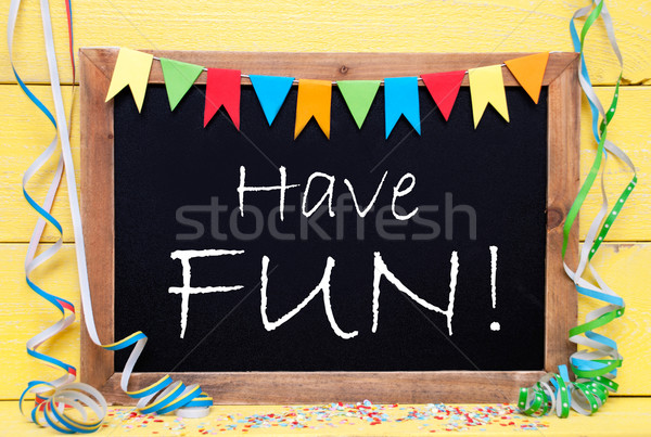 Chalkboard With Party Decoration, Text Have Fun Stock photo © Nelosa