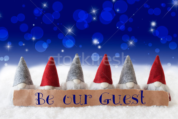 Gnomes, Blue Background, Bokeh, Stars, Text Be Our Guest Stock photo © Nelosa