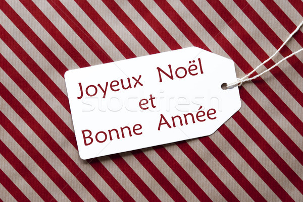 Label On Red Paper, Bonne Annee Means Happy New Year Stock photo © Nelosa