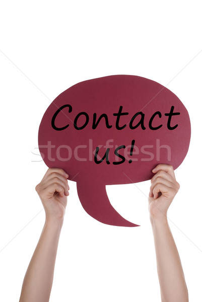 Red Speech Balloon With Contact Us Stock photo © Nelosa
