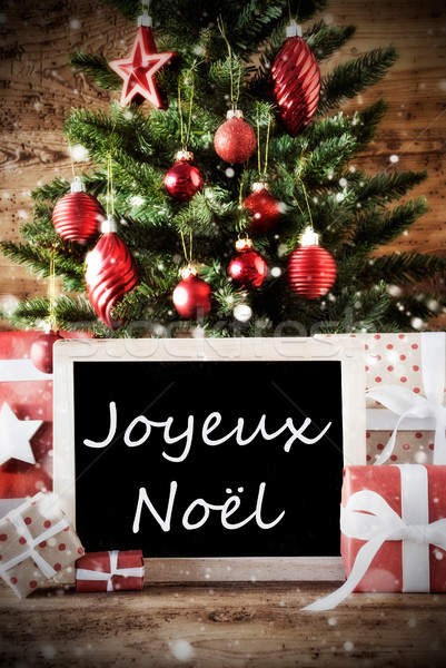 Tree With Joyeux Noel Means Merry Christmas Stock photo © Nelosa