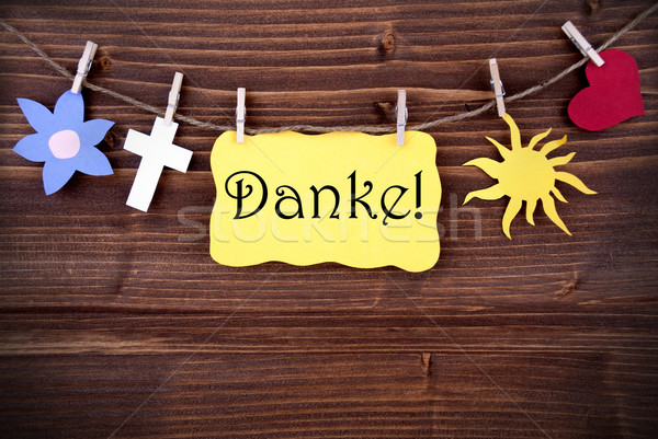 Banner with Danke and Different Symbols on a Line Stock photo © Nelosa